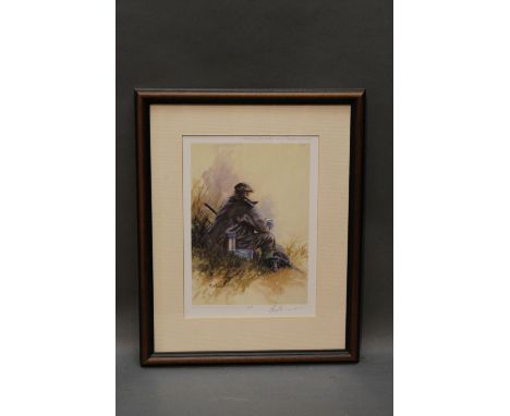Nick Cawston a signed Limited Edition print, gentleman with shotgun and black labrador, published by Sally Mitchell, 460/850.