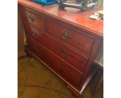 A Georgian style mahogany chest, late 19th century, fitted two short and two long drawers with ogee bracket feet, height 81cm
