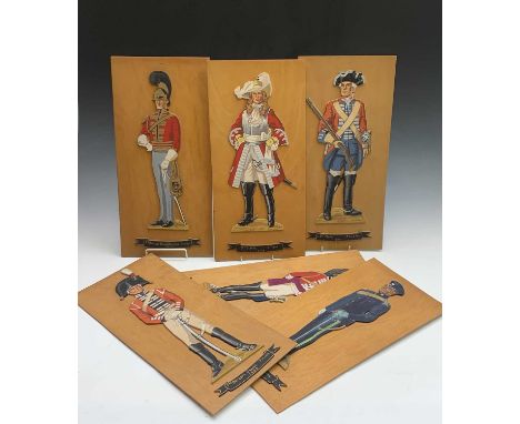 Military Interest - A set of six wall plaques, each with an applied hand painted portrait of a soldier, comprising '5th Horse