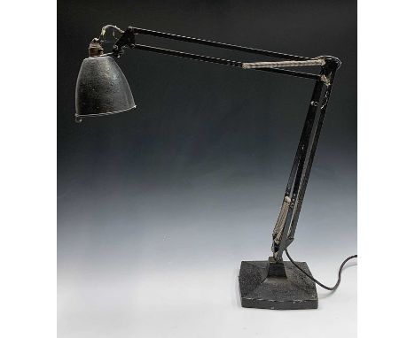 A mid century industrial anglepoise light, maximum extended height 101cm.