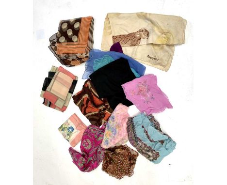 Leopard print Toninelli, Milano limited edition Jacqmar silk scarf, plus one square and one rectangular silk art deco, plus 1