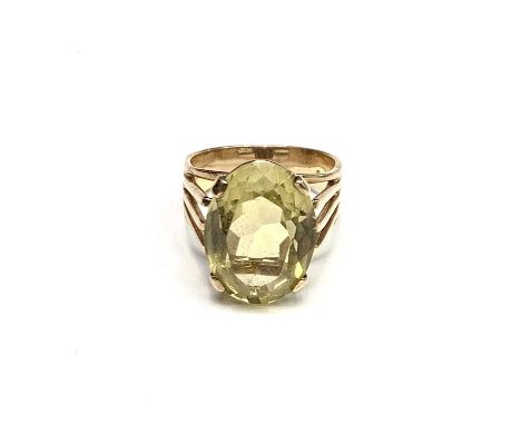 A 9ct gold contemporary citrine ring