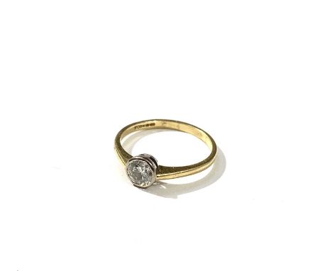 An 18ct gold ring set a diamond of approximately 0.5cts