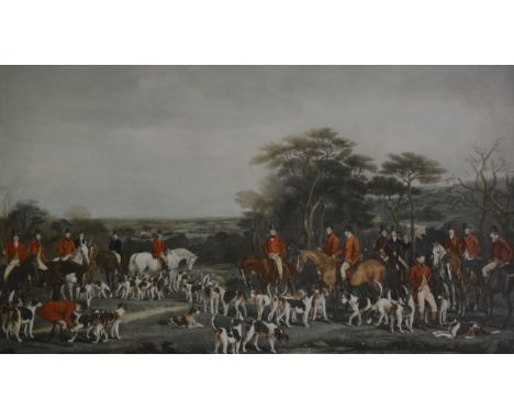 Lewis after Grant, The Melton Breakfast, colour print, 62cm x 87cm, in a maple frame; Bromley after Grant, Richard Sutton and