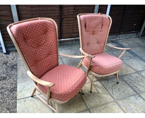 2 Ercol Stick Back Armchairs