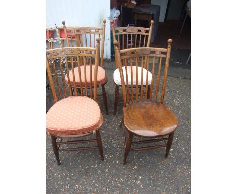 6 Oak Antique Stick Back Chairs