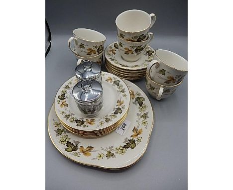 Royal Worcester Coddlers, Royal Doulton Larchmont  - 6 cups, saucer, plates and one server plate. 