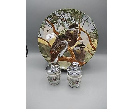Pair of Royal Worcester Coddlers and Royal Doulton young kookaburras.  