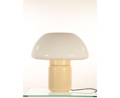 Elio Martinelli voor Martinelli Luce, Italië, Mushroom bureaulamp, model 625, ontwerp 70-er jaren, met witte kunststoffen kap