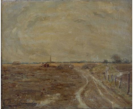 Charles Somerville (1870-1939)
The Edge of the Moor
signed (lower left)
oil on board
24 x 29cm.
Condition report:
Painting ap