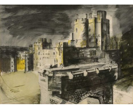 John Piper (1903-1992)
Windsor Castle
lithograph
27 x 35cm; and a colour print after Cocteau (2).