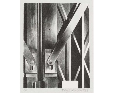 Ben Johnson (b.1946)
Lift Doors, 1977
artist’s proof, signed and dated in pencil
lithograph
19 x 15cm, unframed.