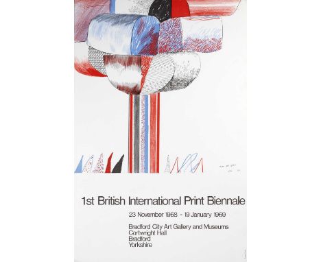 David Hockney (b.1937)
1st British International Print Biennale, 1968-1969exhibition poster for Bradford City Art Gallery and