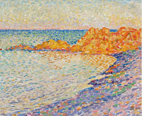 RYSSELBERGHE, THEO VAN1862 Gent - 1926 St-Clair/VarTitel: "Petite plage á  Saint-Tropez". Datierung: 1898. Technik: Öl auf Le