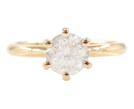 18ct rose gold single stone diamond ring, hallmarked, diamond 0.91 carat, with World Gemological Institute reportCondition Re