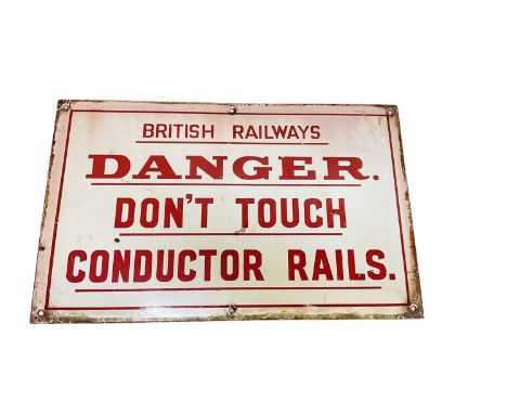Original British Railways enamel Danger sign, 51 x 32cm.