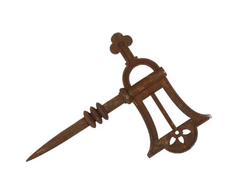 An Antique cast-iron weather vane stand, H50cm, W38cm 