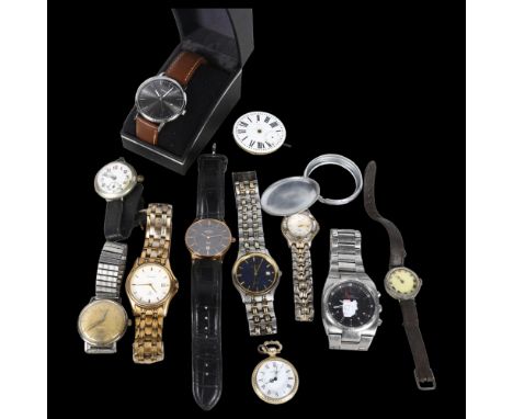 A collection of modern wristwatches, including Accurist, Fossil, Avia and Rotary etc 