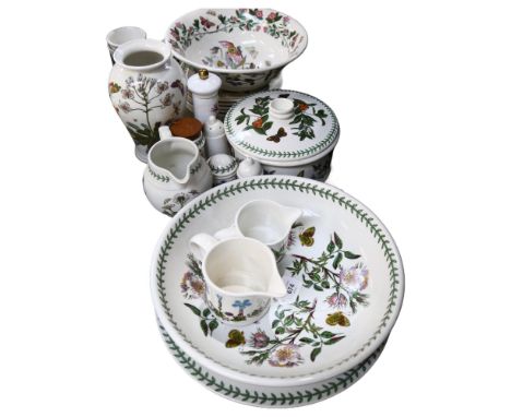 Portmeirion, The Botanic Garden, a quantity of ceramic ware, including a large salad bowl, diameter 34cm, a large commemorati