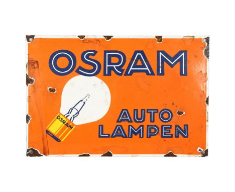 An Osram Auto Lampen enamel advertising sign, 20 x 30cm 