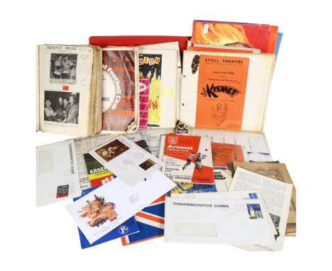 A collection of Vintage speedway and football cuttings, football programmes and other related material, and 3 ticket stubs fo