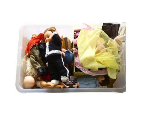 A quantity of Vintage doll's and accessories, including Sindy and Action Man, a quantity of Vintage doll's house toys and acc
