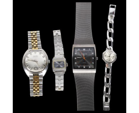 A Zentra Safari automatic wristwatch with date aperture, a Titanium Bering wristwatch, and 2 others (4) 