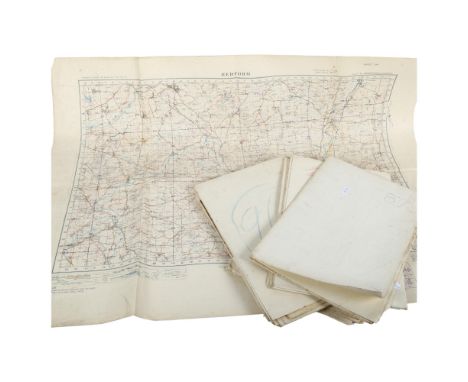 A quantity of Ordnance Survey maps taken from the Geographical Section of General Staff No. 3907, published by the War Office