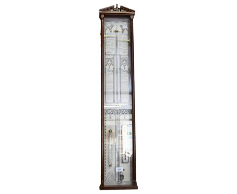 A reproduction mahogany-cased Fitzroy barometer with thermometer, H100cm 