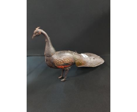 VINTAGE PEACOCK WIND-UP TIN PLATE TOY 