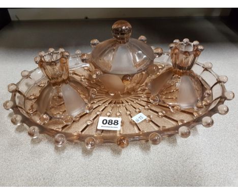 VINTAGE GLASS DRESSING TABLE SET 