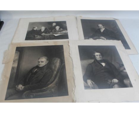 FOUR PORTRAIT ENGRAVINGS, one a proof print featuring The Earl of Mulgrave, Sir George Beaumont Bartt., The Hon. Augustus Phi
