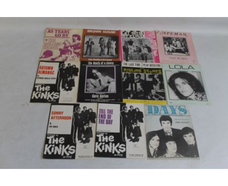 ROLLING STONES / THE KINKS 1960S / 1970S SHEET MUSIC to include 'As Tears Go By', 'Get Off Of My Cloud', 'The Last Time/Play 