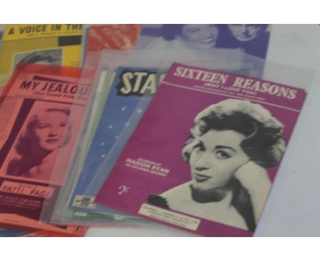 1950S SHEET MUSIC MAINLY FEMALE SINGERS POPULAR MUSIC to include Ruby Murray, Anne Shelton, Eydie Gorme, Shirley Bassey, Alma