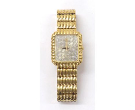 Raymond Weil rectangular cased gold plated lady's bracelet watch, ref. 4707-2, quartz, 27mm - Condition Report: - Movement - 