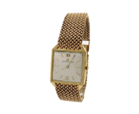 Jaeger LeCoultre 18k and 9ct gentleman's bracelet watch, ref. 1931, the square silvered dial with Roman numerals and baton ma