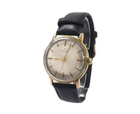 Zenith 2300 gold plated and stainless steel gentleman's wristwatch, case no. 143A224, silvered dial with baton markers and ce