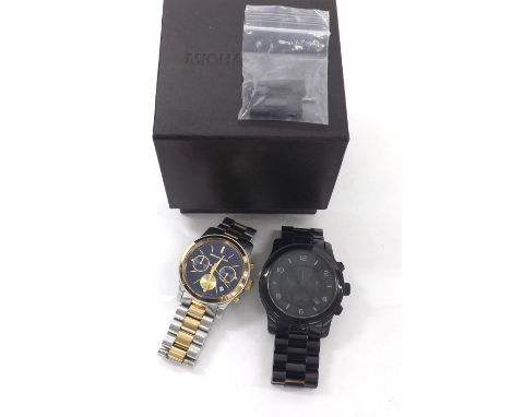 Michael Kors chronograph bi-colour lady's bracelet watch, ref. MK-6165, quartz, 38mm; together with a Michael Kors chronograp