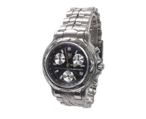 Tag Heuer 6000 Series Hakkinen chronograph stainless steel gentleman's bracelet watch, ref. CH1114, limited edition no. 0018/