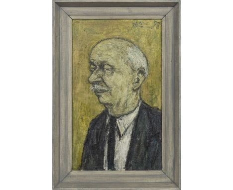 * HERBERT WHONE (BRITISH 1925 - 2011),THE PORTRAIT OF SIR ADRIAN BOULT (Conductor)oil on canvas, signed and dated '57image si