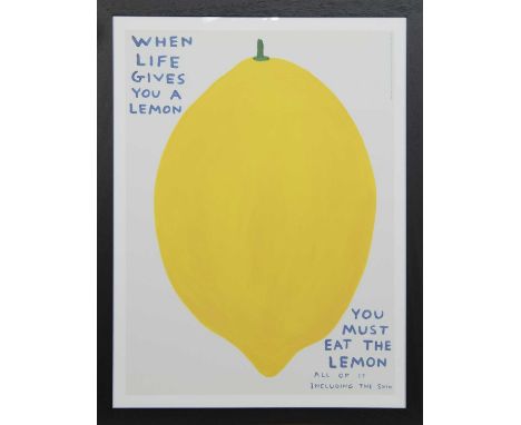 * DAVID SHRIGLEY OBE (SCOTTISH b. 1968),WHEN LIFE GIVES YOU A LEMONlithograph on 200g Munken Lynx paperimage size 74cm x 54cm