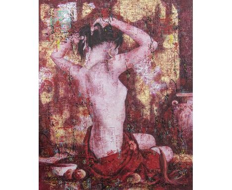 * KYS (FRENCH b. 1949),SEATED NUDE oil on canvas overall size 135cm x 111cm  Unframed.Provenance: Acquired by the vendor from