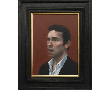 * GRAEME WILCOX (SCOTTISH b. 1967),BLURRY HEADoil on canvas, signed and titled versoimage size 37.5cm x 28.5cm, overall size 