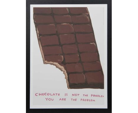 * DAVID SHRIGLEY OBE (SCOTTISH b. 1968),CHOCOLATE IS NOT THE PROBLEMlithograph on 200g Munken Lynx paperimage size 79cm x 59c