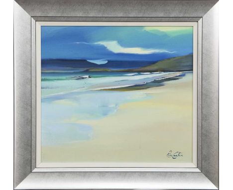 * PAM CARTER DA PAI (SCOTTISH b. 1952),LUSKENTYRE REFLECTIONSoil on canvas, signed, titled label verso image size 46cm x 51cm