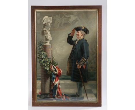 After Albert Holden, Lithograph titled 'Saluting the Admiral', lithograph presented with Pears' Annual 1905, the original pai