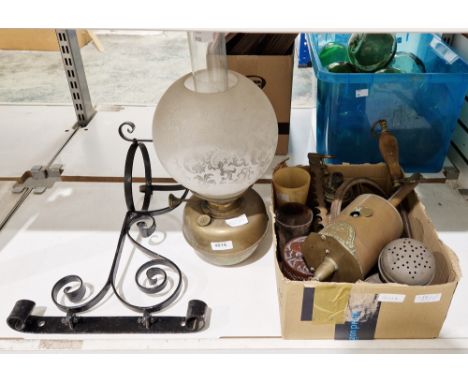 Antique John Linwood brass clockwork roasting spit jack together with&nbsp;late 19th / early 20th century brass wall mounted 
