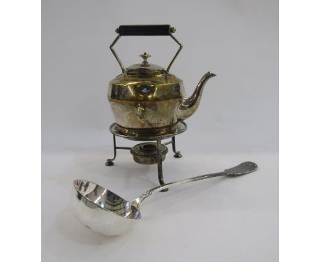 Late 19th/early 20th century silver plated spirit kettle in the Christopher Dresser manner, maker H&amp;P, with stylised ebon