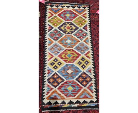 Chobi kilim hand knotted woollen runner, 149cm x 69cm&nbsp;