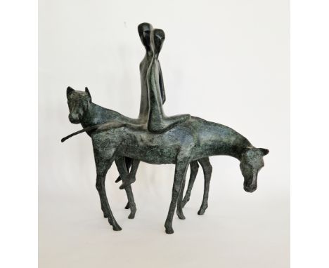 Terence Coventry (1938-2017) bronze “Riders” 1989 (5 of 7), 66cm high x 63cm wide, with Gallery Pangolin receipt and certific